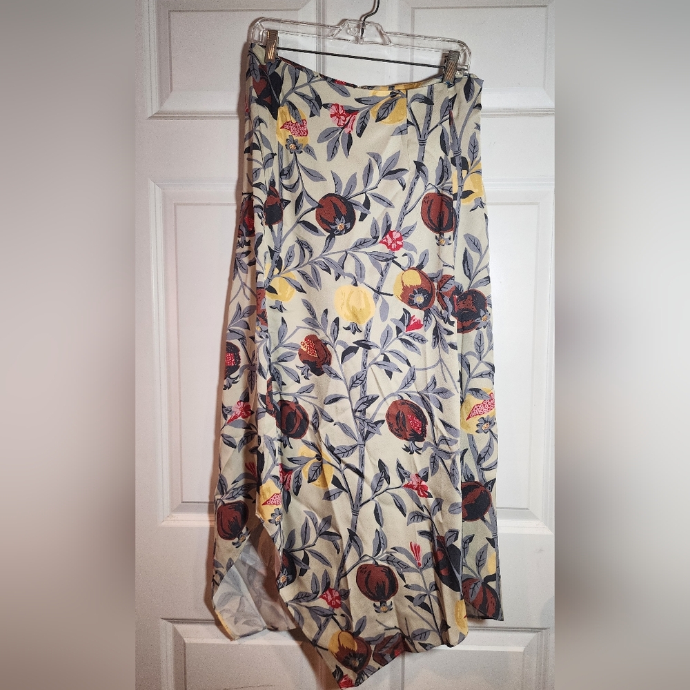 NWT Rodebjer Turner Pomegranate Viscose Multicolored Asymmetrical Skirt M